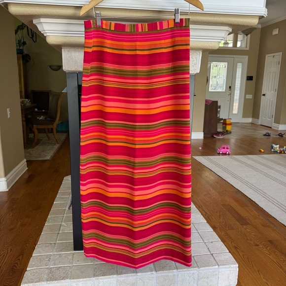 Spenser Jeremy 100% Silk Vintage Stripe Maxi Skirt Size 12 - Picture 2 of 7